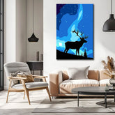 Painting by Numbers Reindeer in The Northern Lights